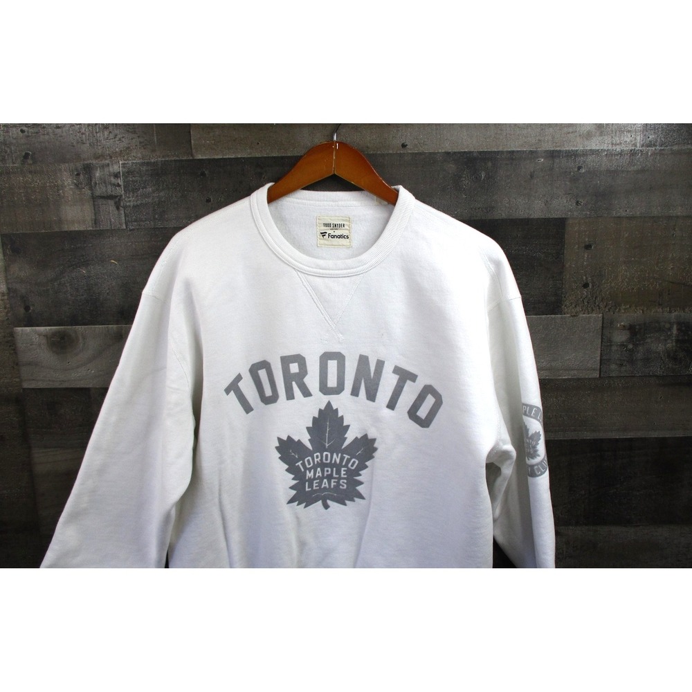 Toronto Maple Leafs Sweatshirt Mens Medium White Todd Snyder NHL Hockey Crewneck